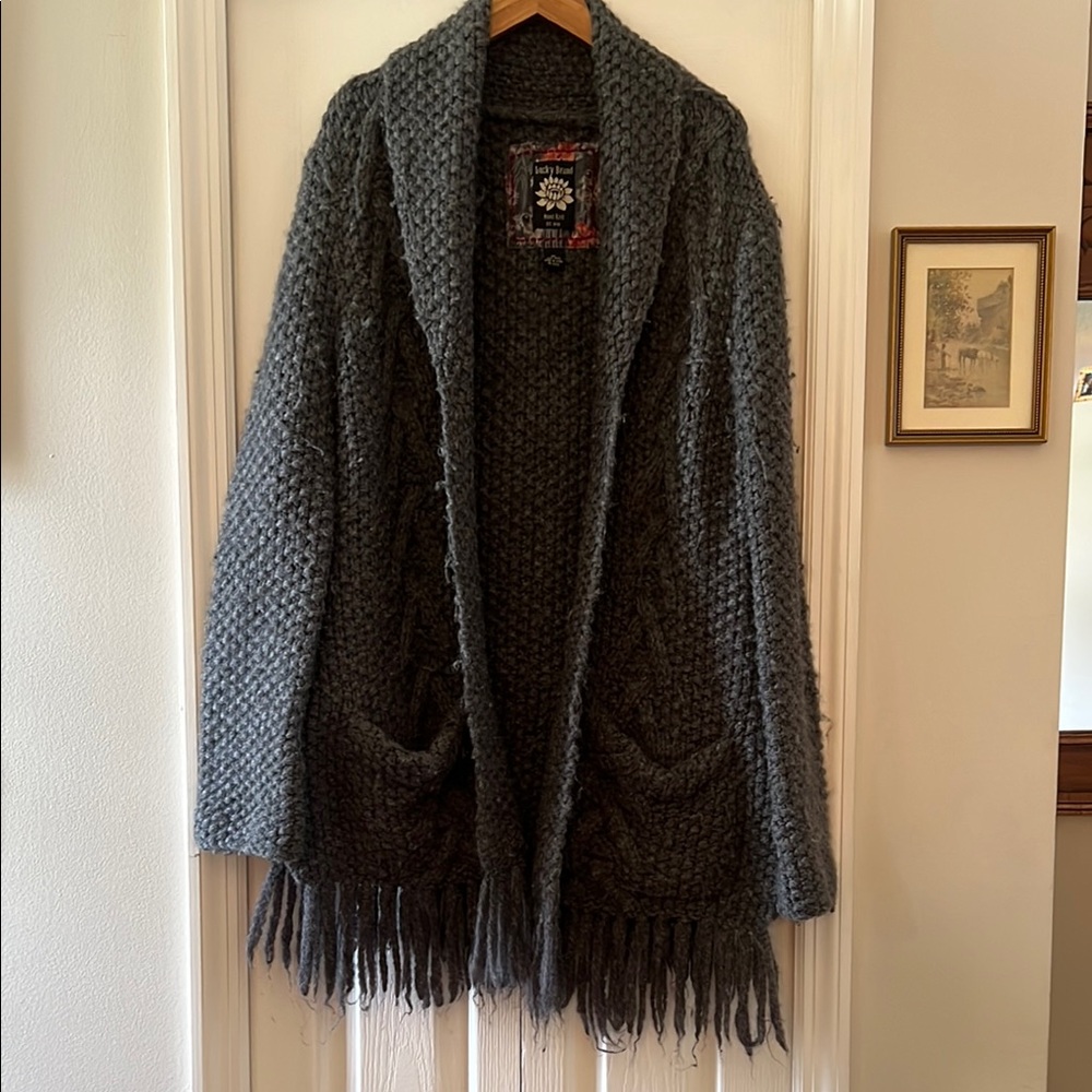 Lucky Brand Gray Hand Knit Sweater
